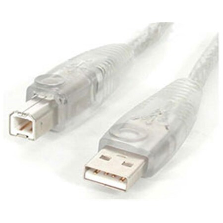 Ezgeneration 15 ft. Transparent USB 2.0 Cable A-B M-M EZ533231